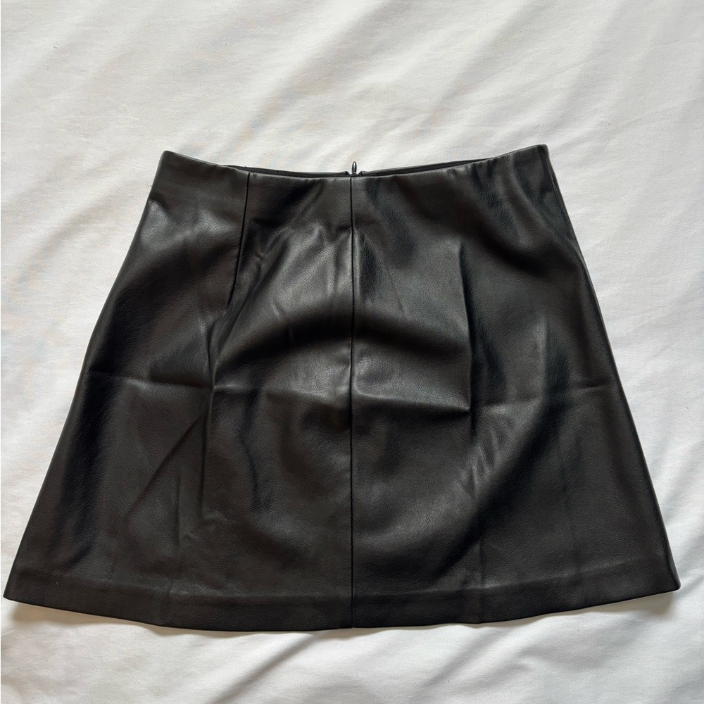 Dynamite Black Faux Leather Mini Skirt